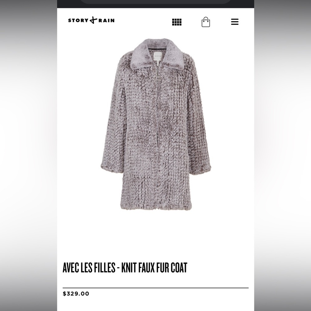Gray Faux Fur Coat